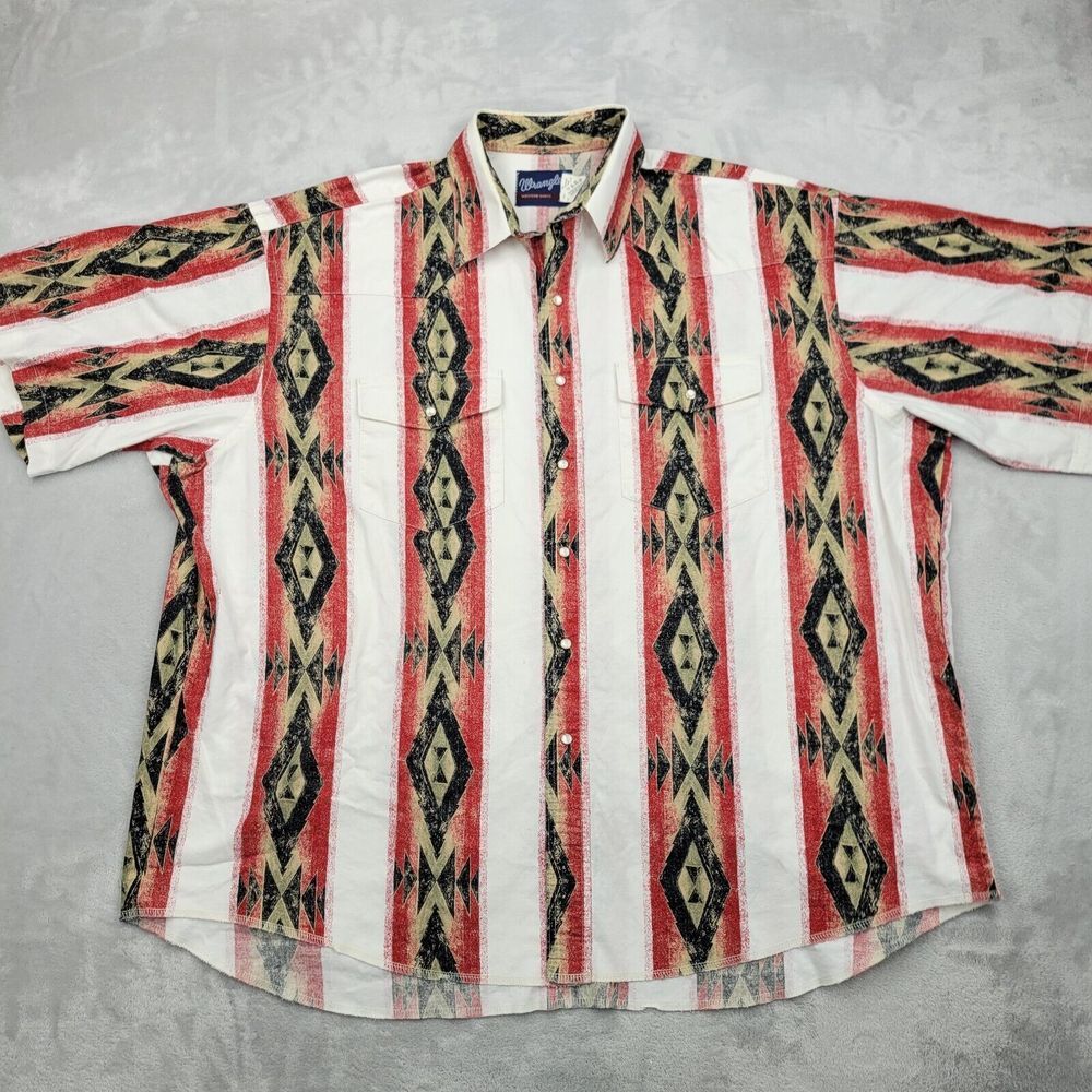 Wrangler Shirt Mens 2X Big Tall Rancher Rider Rodeo Western Brushpopper Adult‎